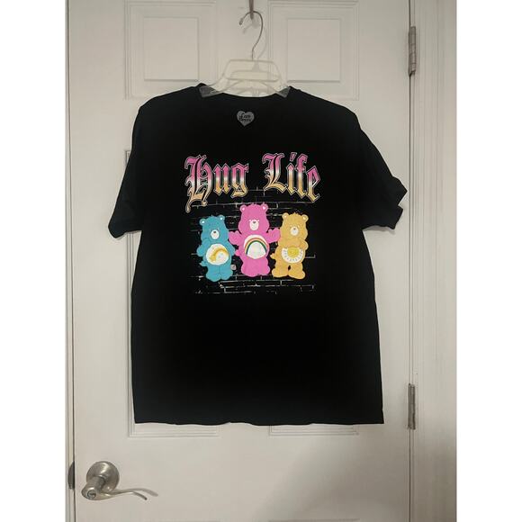 Mad Engine Care Bears Hug Life Black T-Shirt Men's Unisex Size Large L - Picture 6 of 8